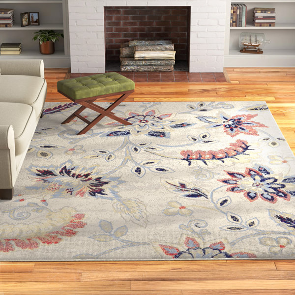 Andover Mills™ Mountview Floral Ivory/Blue/Red Area Rug & Reviews Wayfair